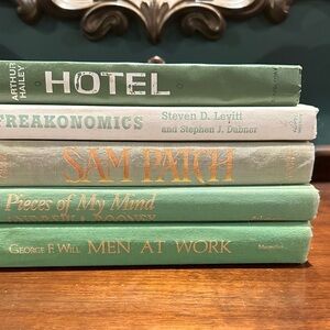 Stack of Green Decorative Books - Vintage Hardcover Set